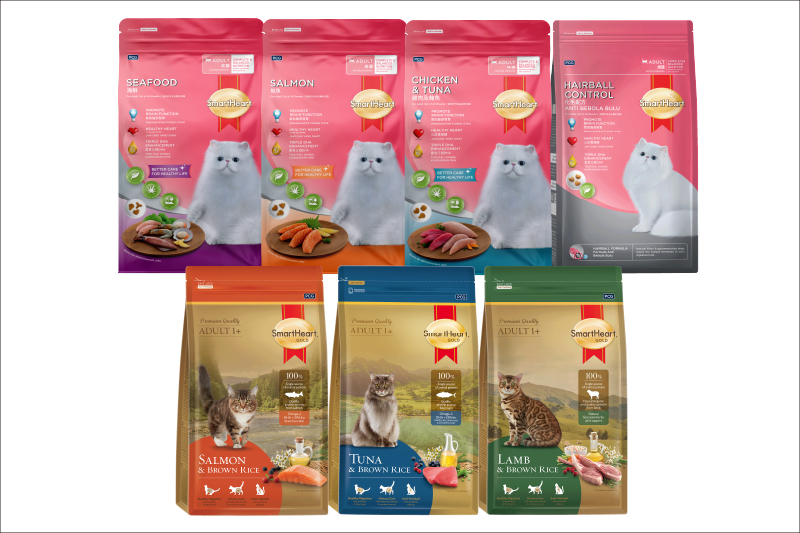 慧心貓糧及慧心自然貓糧。圖／SmartHeart慧心寵物食品提供